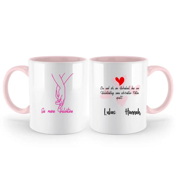 Sei mein Valentine - Personalisierte Tasse mit den Namen des Paares - printpod.de