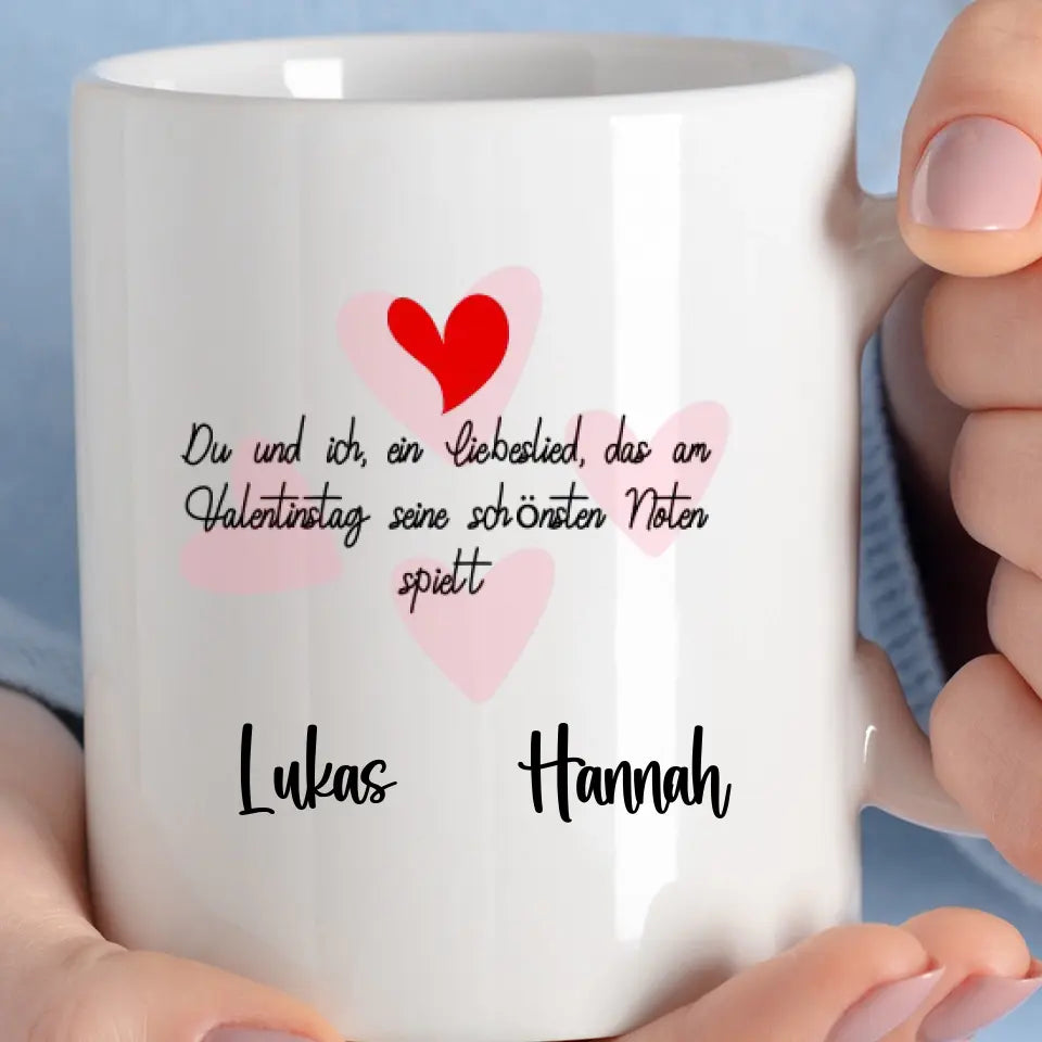 Sei mein Valentine - Personalisierte Tasse mit den Namen des Paares - printpod.de