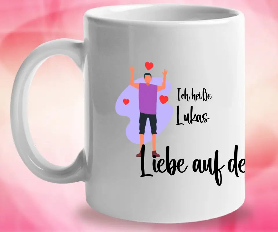 Liebe auf den ersten Blick: Personalisierte Valentinstag-Tasse - printpod.de