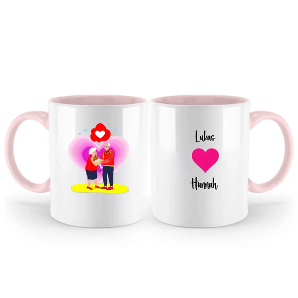 Liebe auf den ersten Blick: Personalisierte Valentinstag-Tasse für älteres Paar - printpod.de