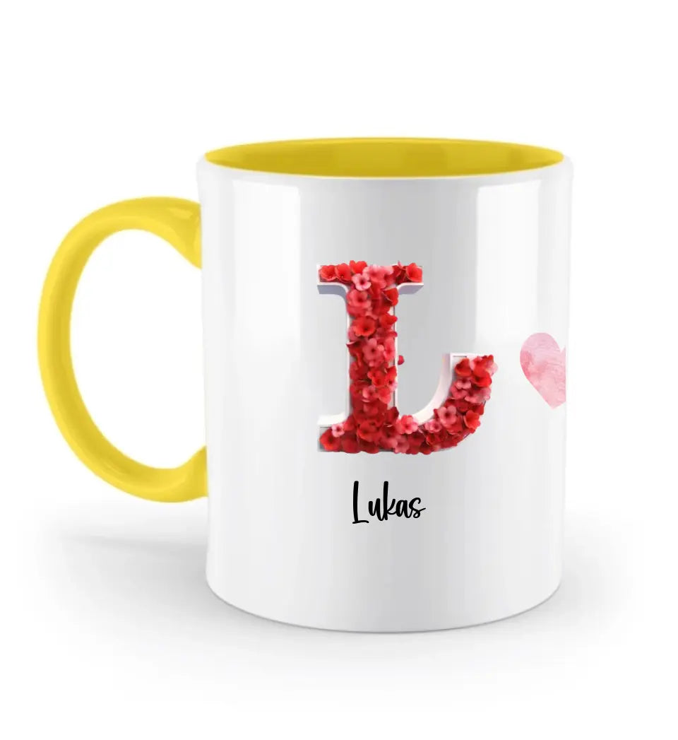 Buchstaben-Namens-Tasse für Verliebte - Fröhlichen Valentinstag! - printpod.de