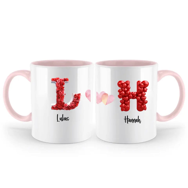 Buchstaben-Namens-Tasse für Verliebte - Fröhlichen Valentinstag! - printpod.de