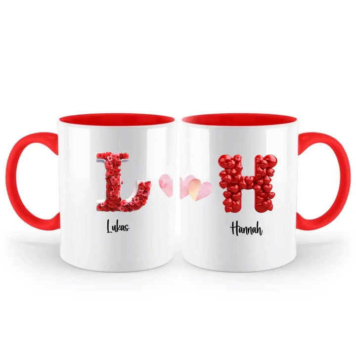 Buchstaben-Namens-Tasse für Verliebte - Fröhlichen Valentinstag! - printpod.de