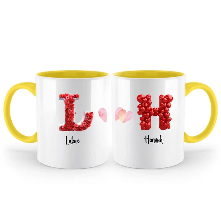 Buchstaben-Namens-Tasse für Verliebte - Fröhlichen Valentinstag! - printpod.de