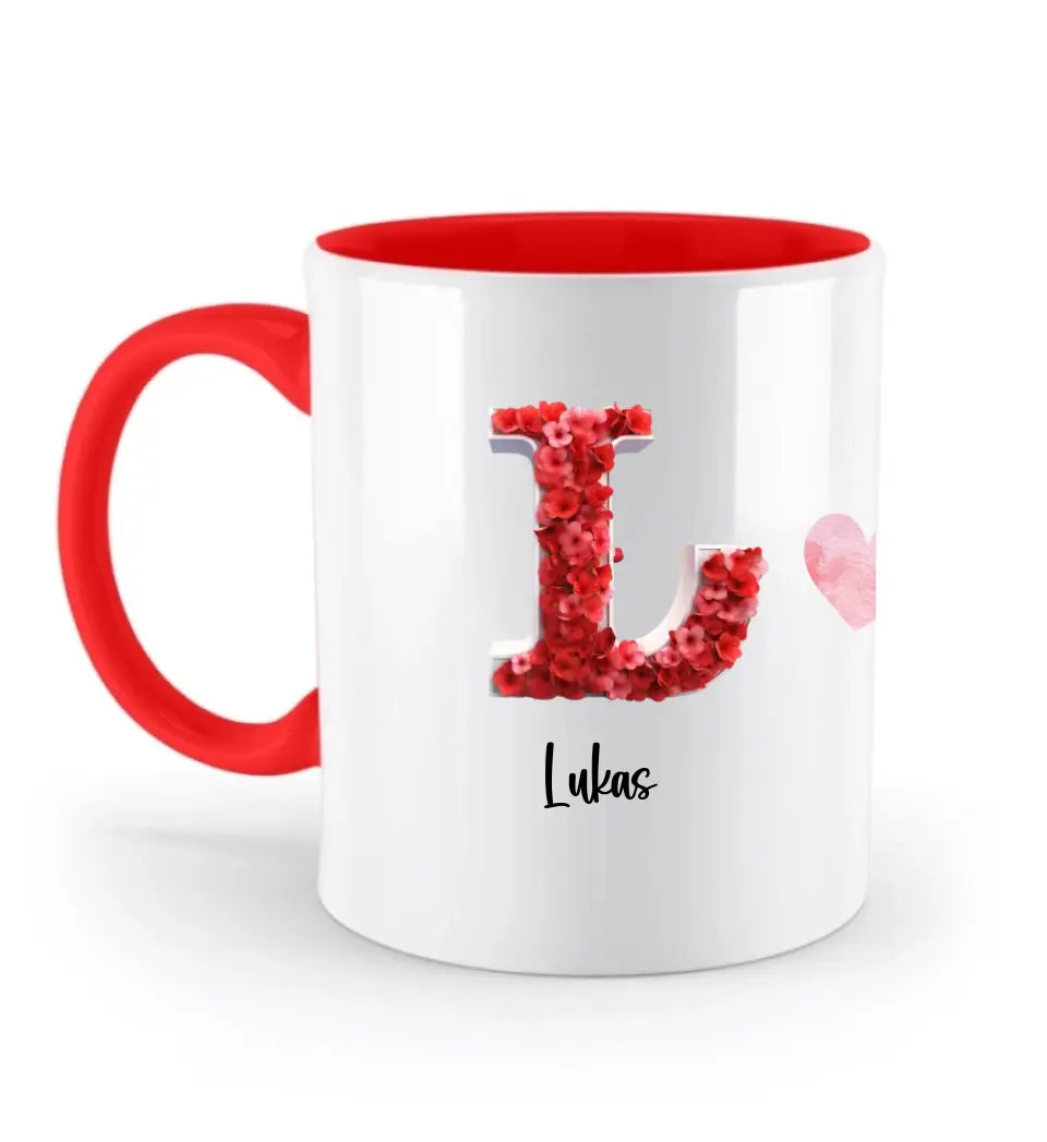 Buchstaben-Namens-Tasse für Verliebte - Fröhlichen Valentinstag! - printpod.de