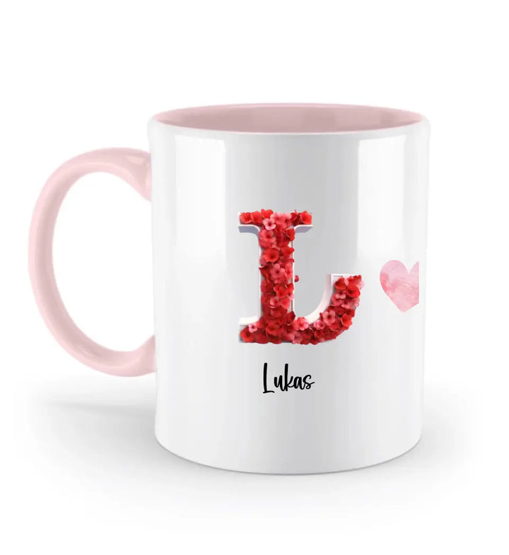 Buchstaben-Namens-Tasse für Verliebte - Fröhlichen Valentinstag! - printpod.de