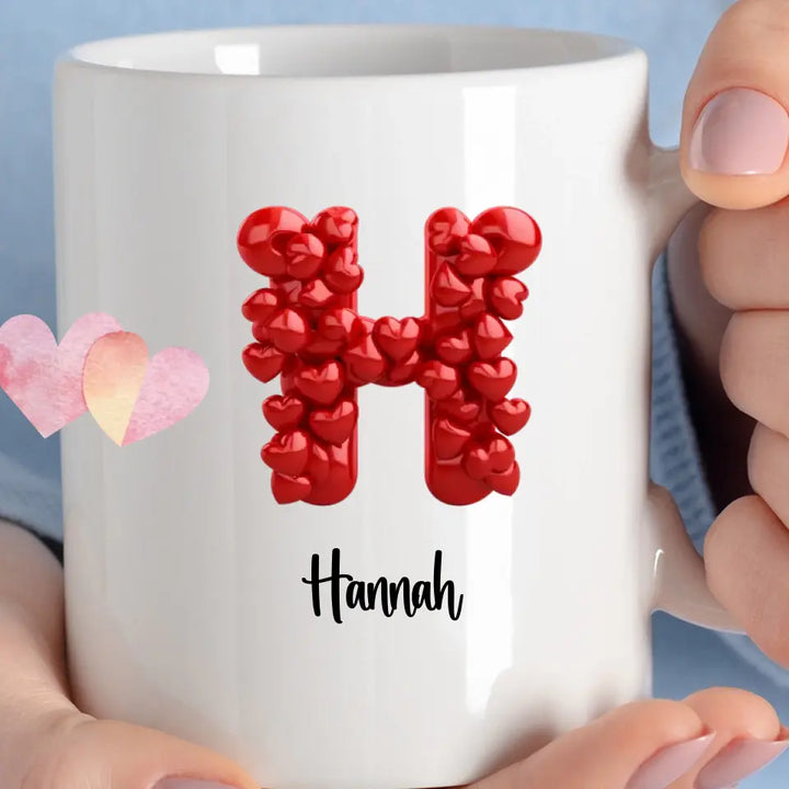 Buchstaben-Namens-Tasse für Verliebte - Fröhlichen Valentinstag! - printpod.de