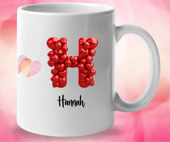 Buchstaben-Namens-Tasse für Verliebte - Fröhlichen Valentinstag! - printpod.de