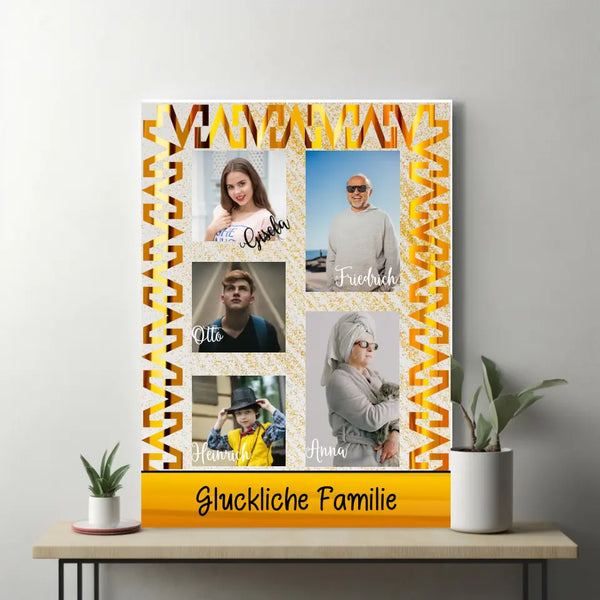 Glückliche Familie Personalisierte Leinwand - printpod.de