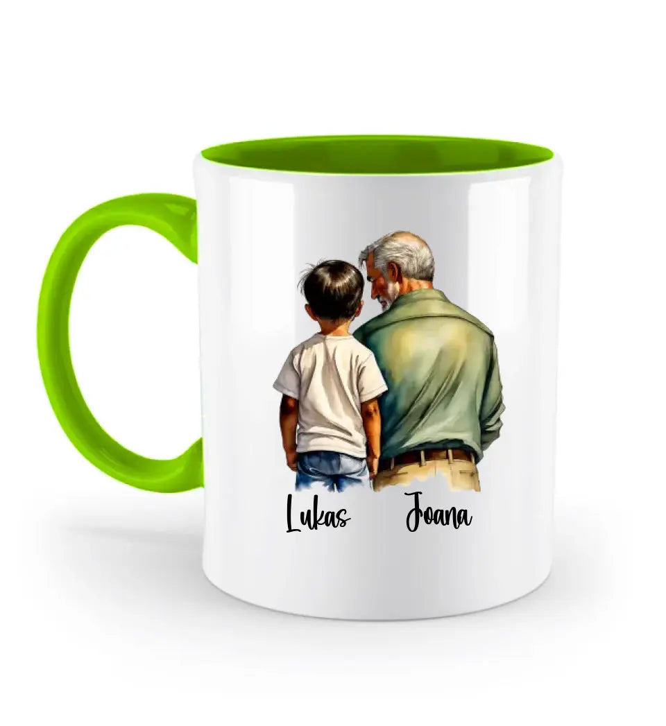 Personalisierte Vater und Sohn Aquarell Tassen mit Namen kaufen
