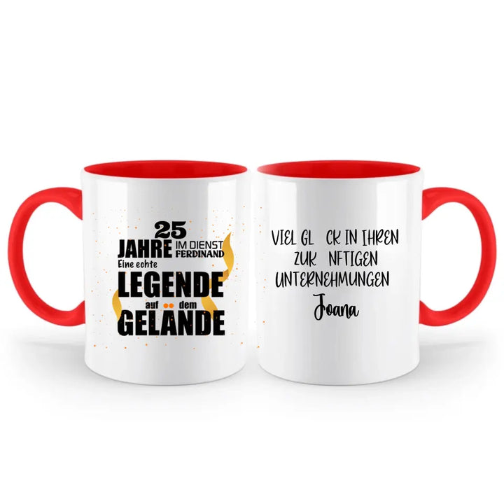 Jahre im Dienst Tasse - Personalisiertes  Abschiedsgeschenk für Kollegen