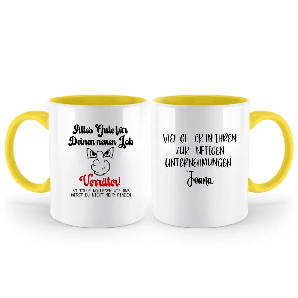 Witzige Personalisierte Tasse - Deutsches Abschiedsgeschenk für Kollegen - Arbeitskollege Geschenk