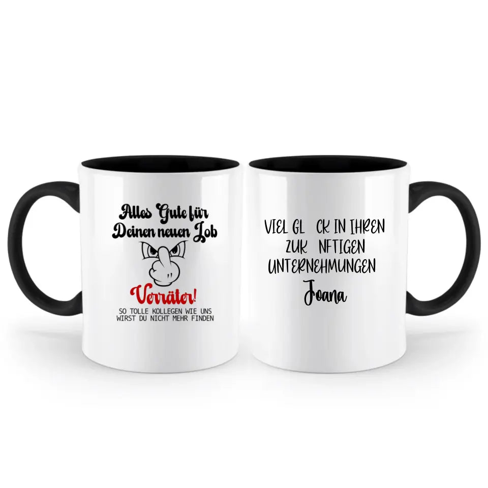 Witzige Personalisierte Tasse - Deutsches Abschiedsgeschenk für Kollegen - Arbeitskollege Geschenk