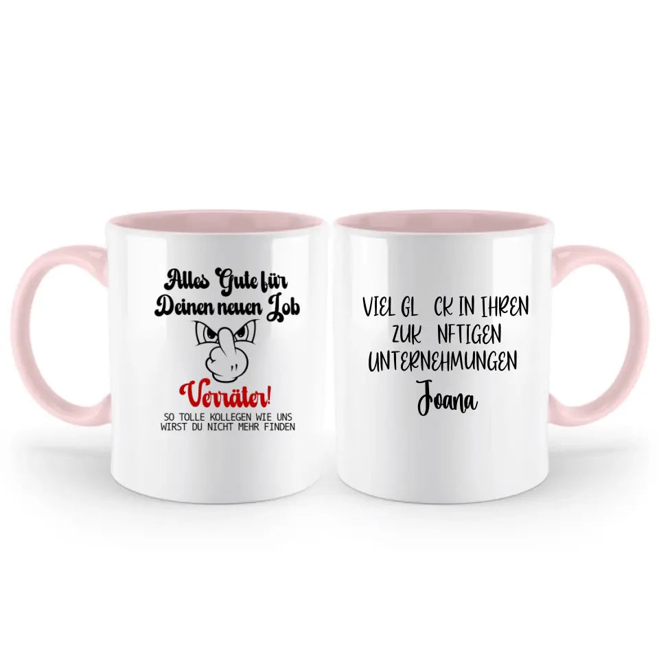 Witzige Personalisierte Tasse - Deutsches Abschiedsgeschenk für Kollegen - Arbeitskollege Geschenk