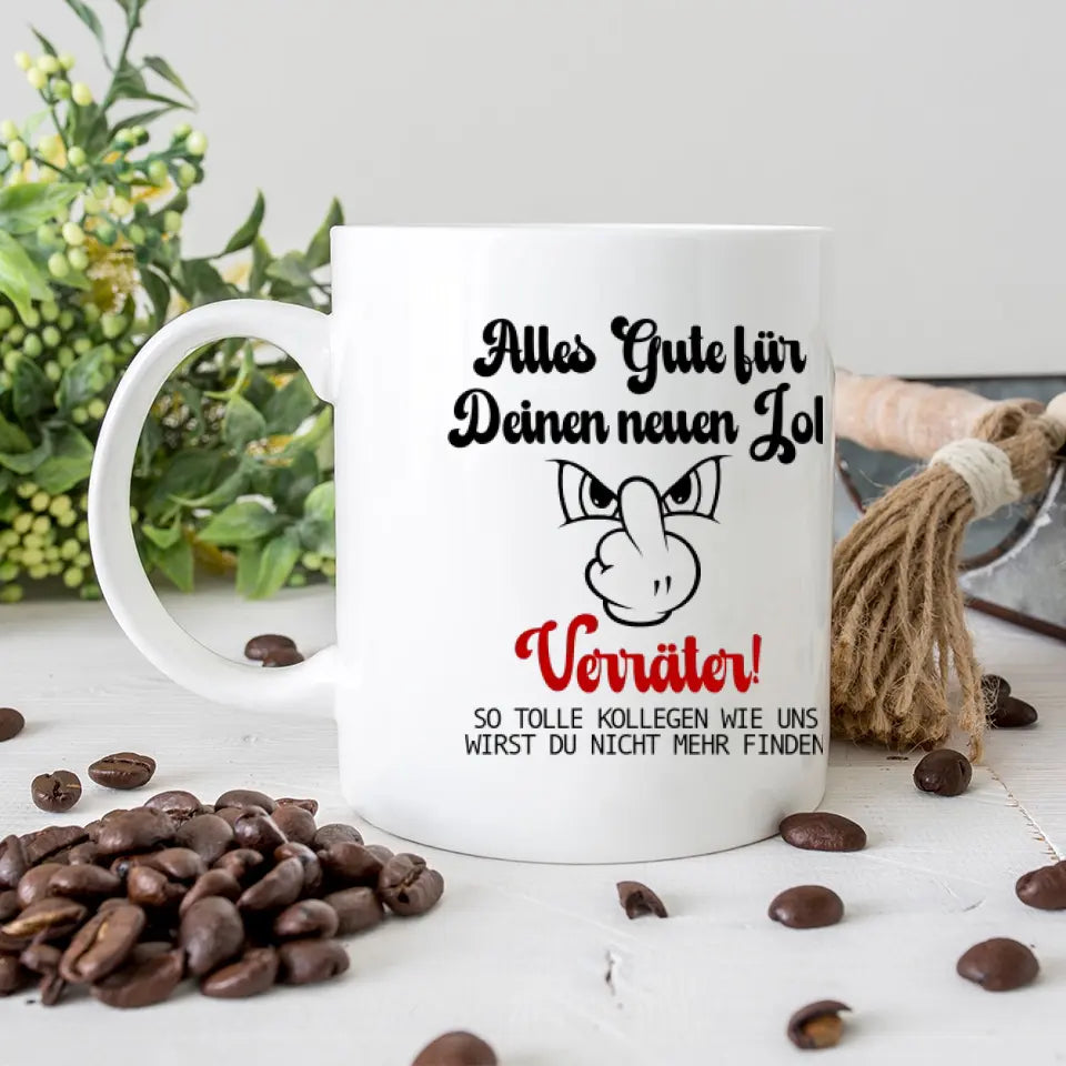 Witzige Personalisierte Tasse - Deutsches Abschiedsgeschenk für Kollegen - Arbeitskollege Geschenk