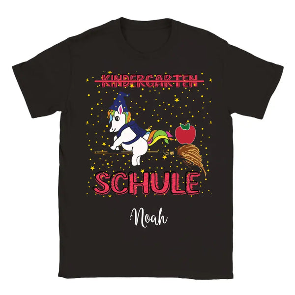 Fliegende Einhorn Designs T-Shirt Einschulung Erstklässler Mädchen Junge mit Namen