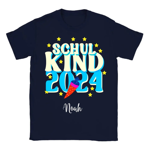 Schulkind 2024 T-Shirt Einschulung Erstklässler Mädchen Junge mit Namen