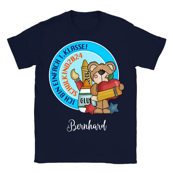 Personalisiertes Geschenk zur Einschulung: Schulkind T-Shirt mit Namen für den Ersten Schultag