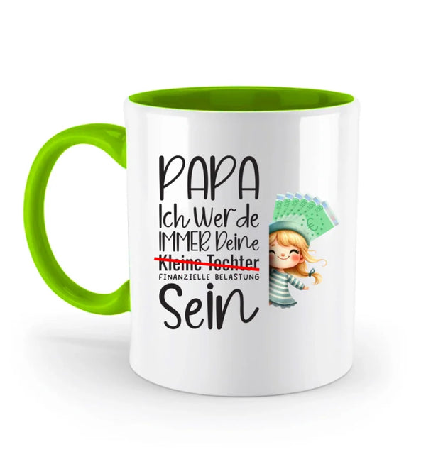 Personalisierte Tasse Geschenk für Papa - Papa, Ich werde immer Deine finanzielle Belastung Sein