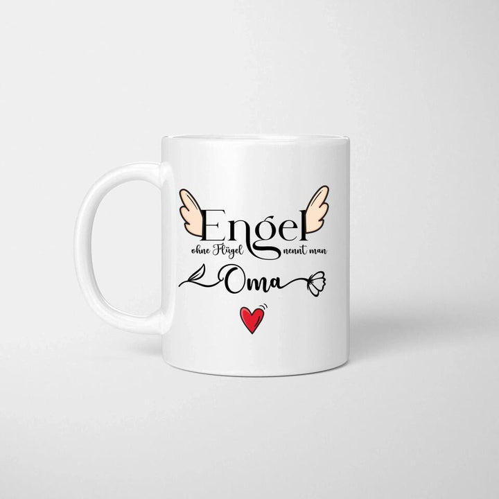 Engel ohne Flügel nennt man Oma - Spruch Tasse - Muttertags Geschenk - printpod.de