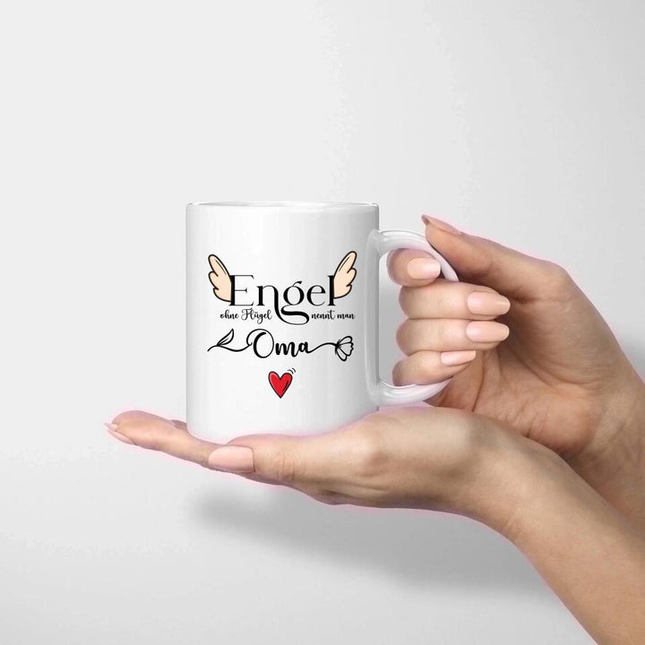 Engel ohne Flügel nennt man Oma - Spruch Tasse - Muttertags Geschenk - printpod.de