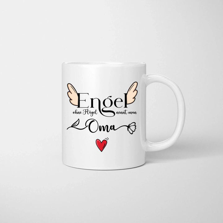 Engel ohne Flügel nennt man Oma - Spruch Tasse - Muttertags Geschenk - printpod.de