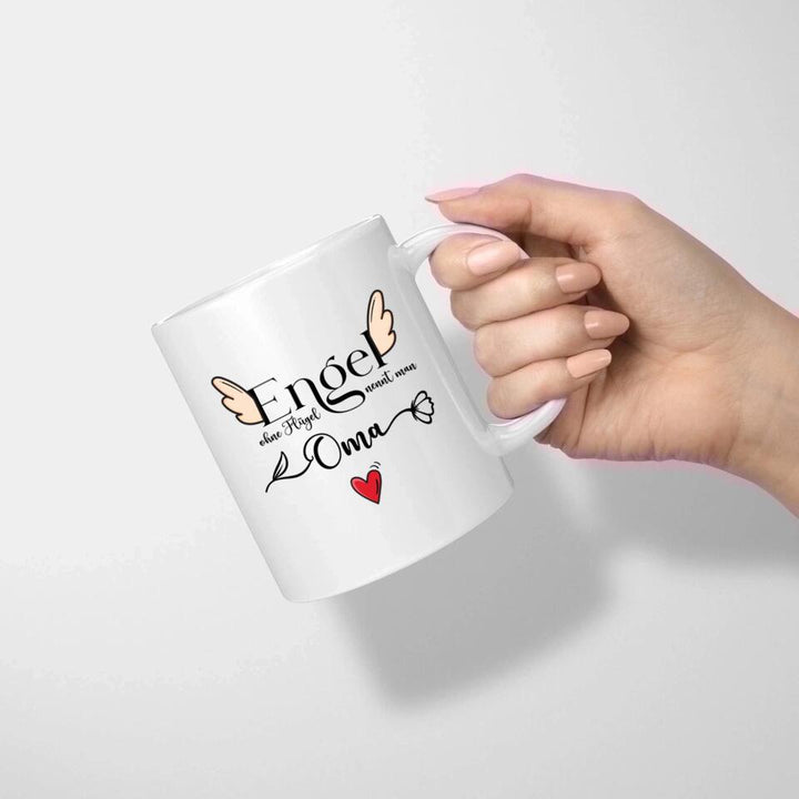 Engel ohne Flügel nennt man Oma - Spruch Tasse - Muttertags Geschenk - printpod.de