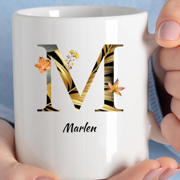 Tasse Buchstaben - Personalisierte geschenke - Herbst florale Buchstabe Tasse - printpod.de