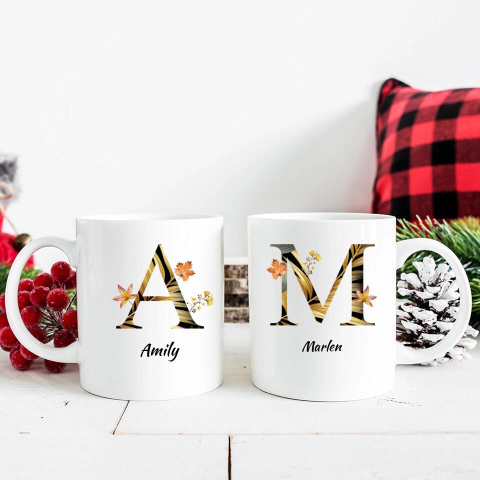 Tasse Buchstaben - Personalisierte geschenke - Herbst florale Buchstabe Tasse - printpod.de