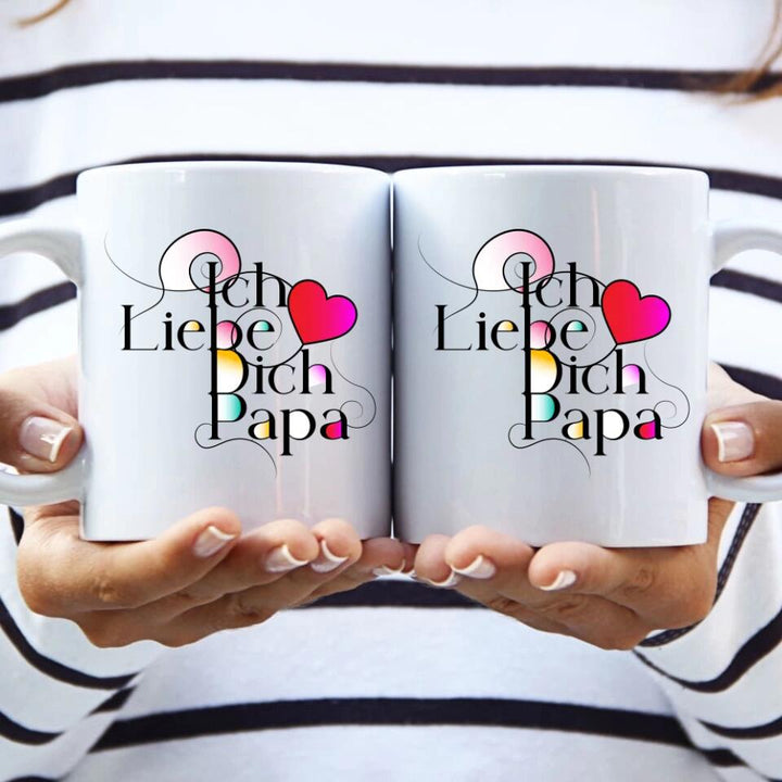 Ich liebe dich Papa-Vatertagsgeschenk-Tasse mit spruch - printpod.de