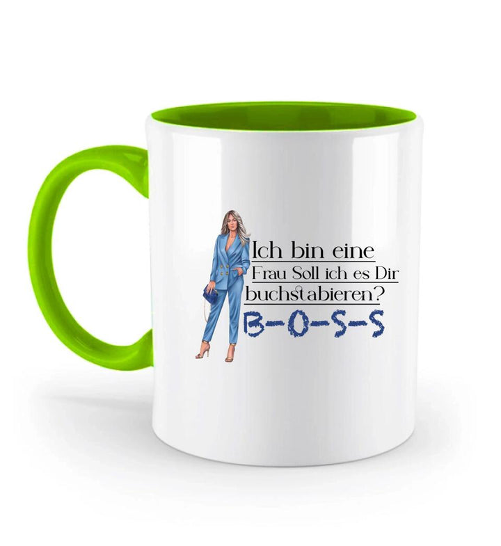 Ich bin eine Frau Soll ich es Dir buchstabieren? BOSS - Spruch Tasse - Persönliche Tasse - printpod.de