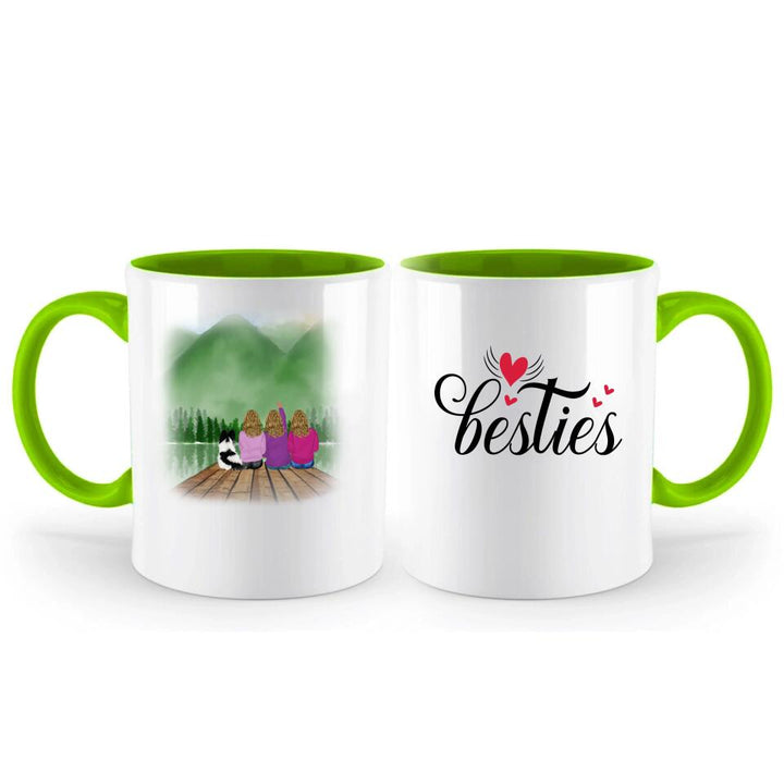 Vier Besties Tasse - Beste Freundin Geschenk Personalisiert Tasse - printpod.de