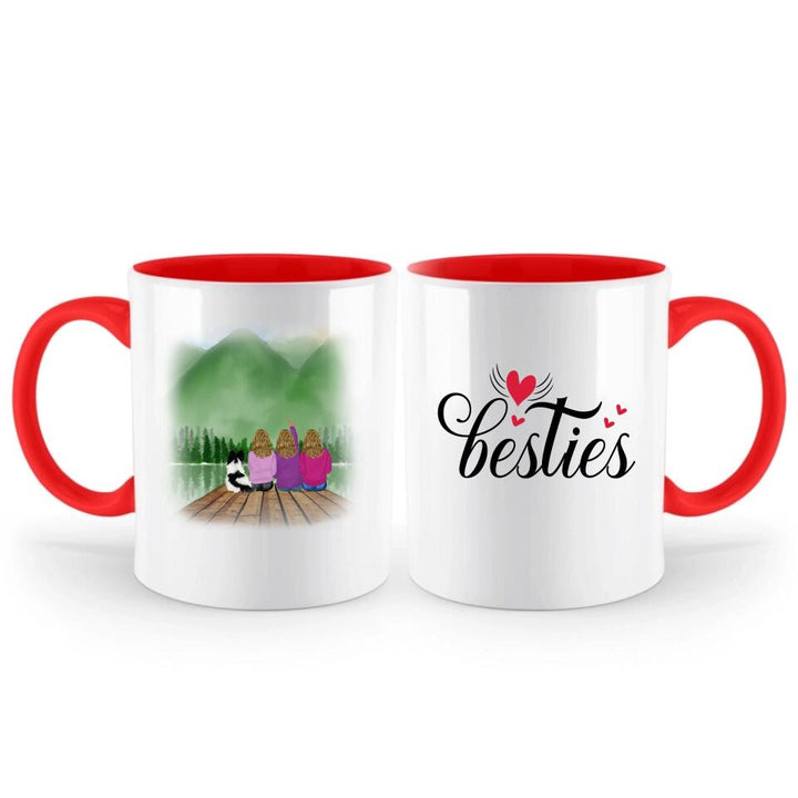 Vier Besties Tasse - Beste Freundin Geschenk Personalisiert Tasse - printpod.de