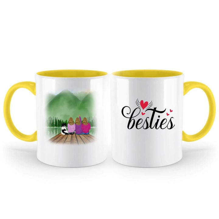 Vier Besties Tasse - Beste Freundin Geschenk Personalisiert Tasse - printpod.de