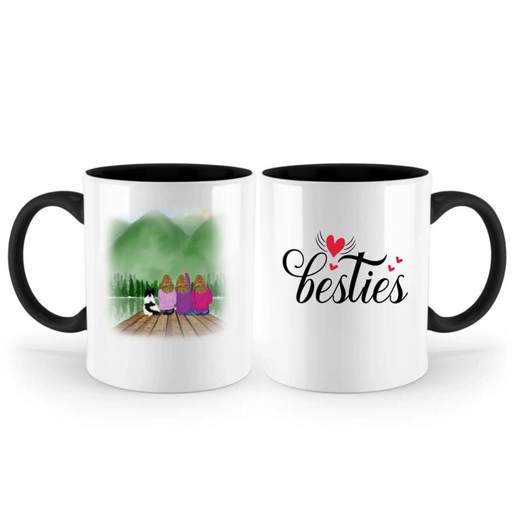 Vier Besties Tasse - Beste Freundin Geschenk Personalisiert Tasse - printpod.de