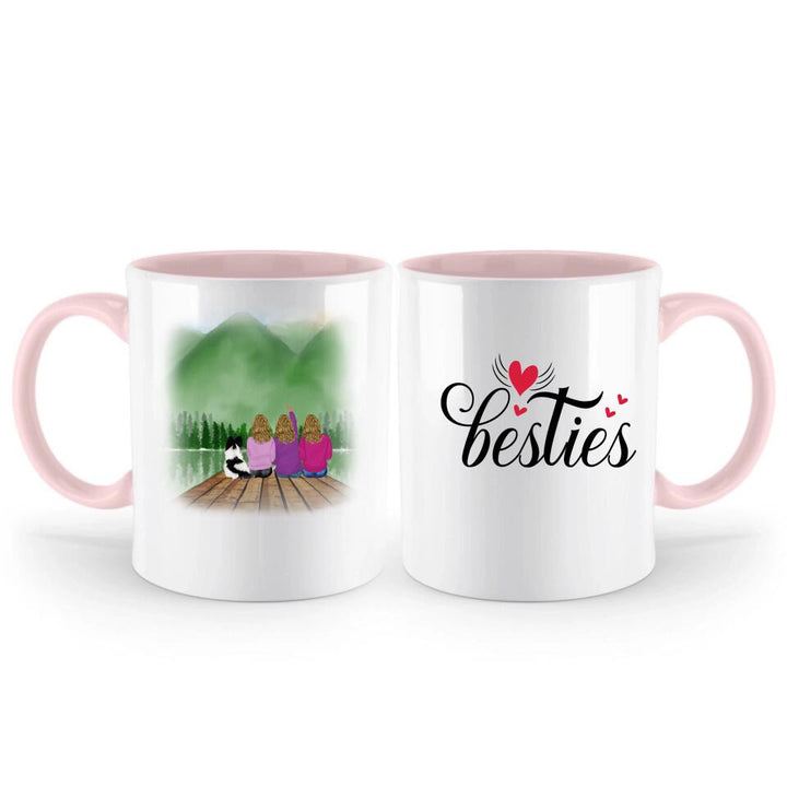 Vier Besties Tasse - Beste Freundin Geschenk Personalisiert Tasse - printpod.de