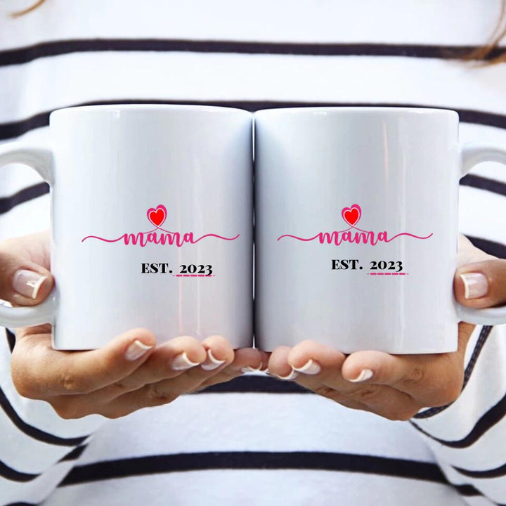 Mama Mug - Est. Jahr - Personalisierte Tasse - Spruch Tasse - printpod.de