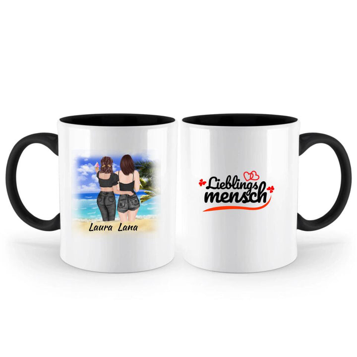 Personalisierbare Tasse- Schwester, Freund, Strand, Urlaub, Sommer - printpod.de