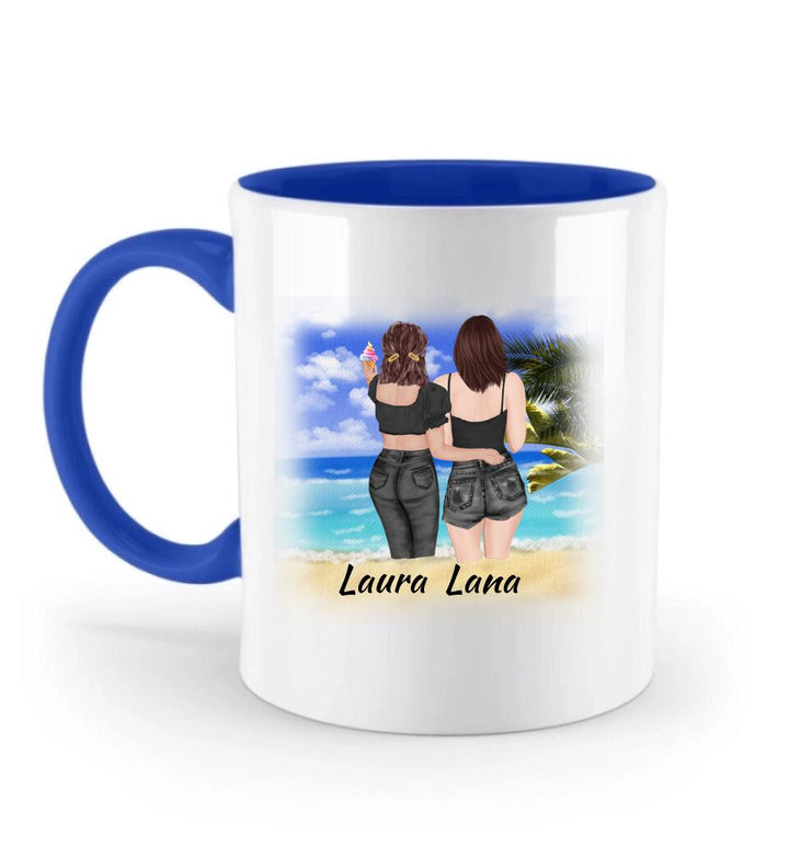 Personalisierbare Tasse- Schwester, Freund, Strand, Urlaub, Sommer - printpod.de