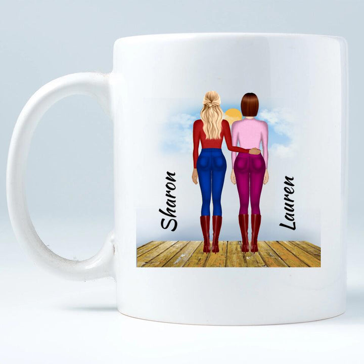 Besties-Personalisierbare Tasse-Schwester, Freund-Für Immer Liebe - printpod.de