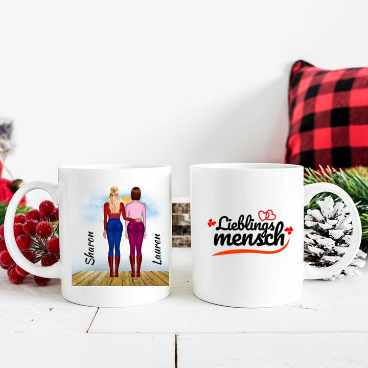 Besties-Personalisierbare Tasse-Schwester, Freund-Für Immer Liebe - printpod.de