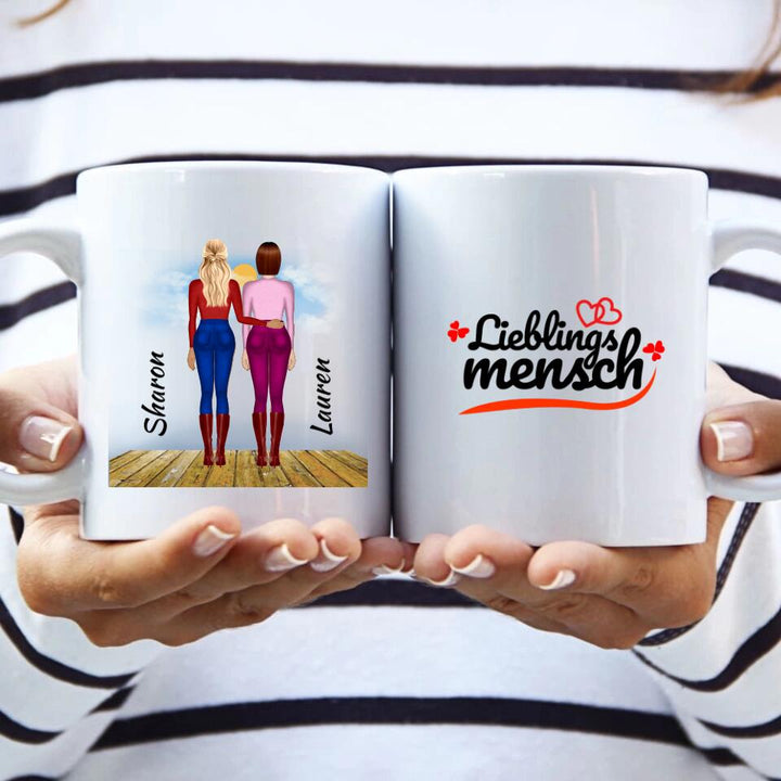 Besties-Personalisierbare Tasse-Schwester, Freund-Für Immer Liebe - printpod.de