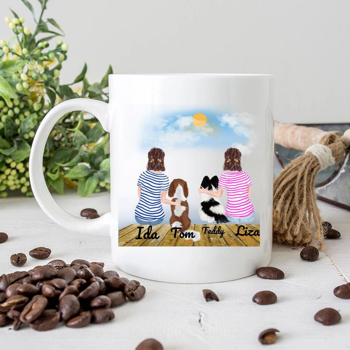 Personalisierte Tasse mit Hund und Frauen - printpod.de