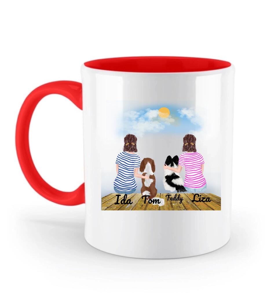 Personalisierte Tasse mit Hund und Frauen - printpod.de