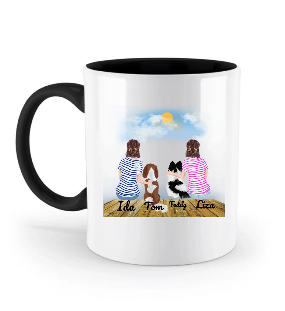 Personalisierte Tasse mit Hund und Frauen - printpod.de