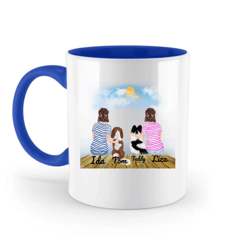 Personalisierte Tasse mit Hund und Frauen - printpod.de