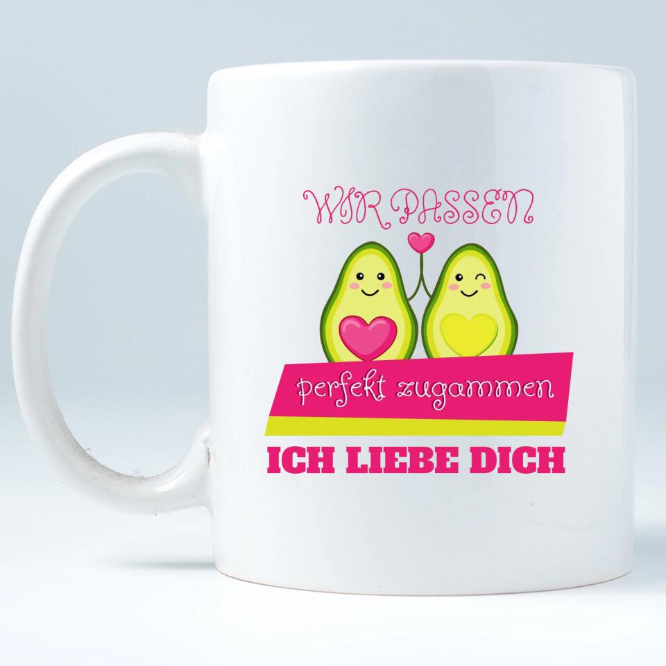 Wir passen perfekt zusammen!Ich liebe dich! - Tasse mit spruch - printpod.de