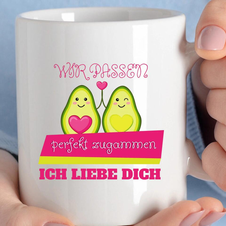 Wir passen perfekt zusammen!Ich liebe dich! - Tasse mit spruch - printpod.de