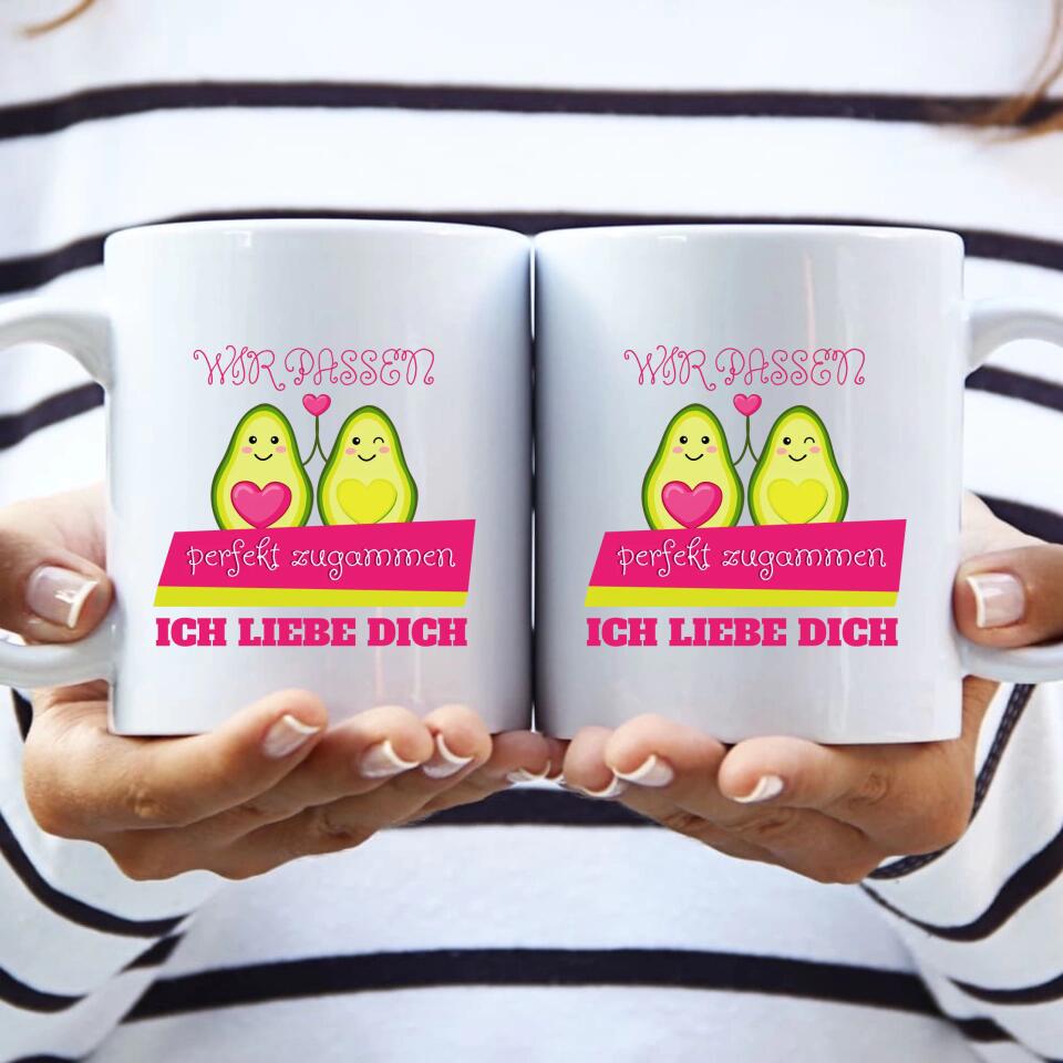 Wir passen perfekt zusammen!Ich liebe dich! - Tasse mit spruch - printpod.de