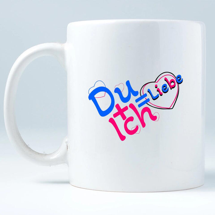 Du + Ich = Liebe-Tasse mit Spruch - printpod.de